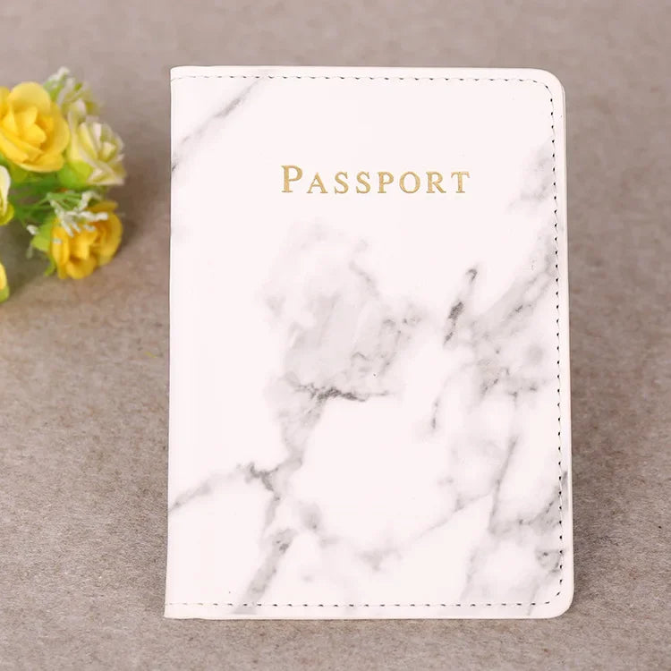 Porte-Passeport Marbre en Similicuir PU