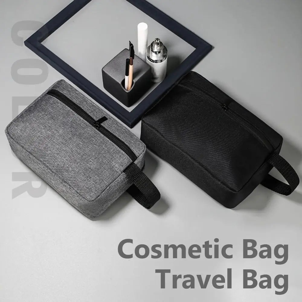 Trousse de Toilette Voyage Canvas 22 cm – Étanche & Poche Frontale