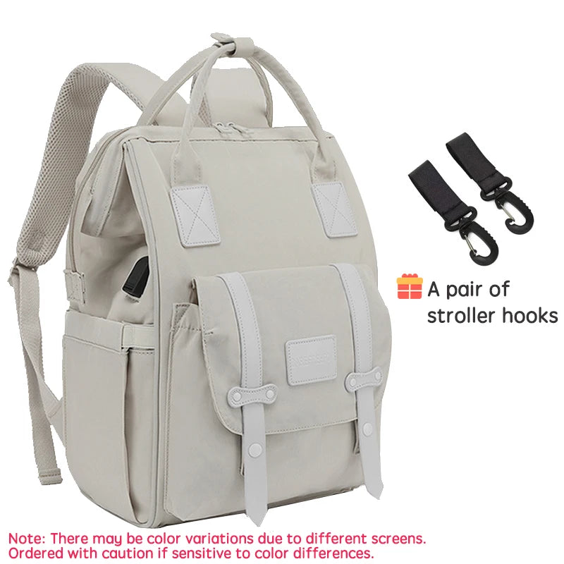Sac à dos à langer multifonction étanche avec interface USB