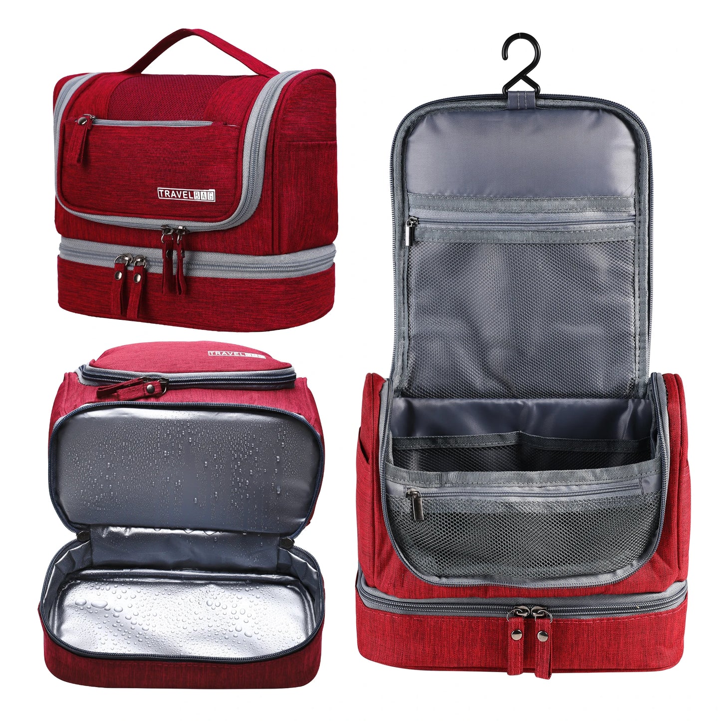 Trousse de toilette de voyage avec crochet suspendu