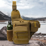 Sac bandoulière tactique Molle 7L, coloris camo brun