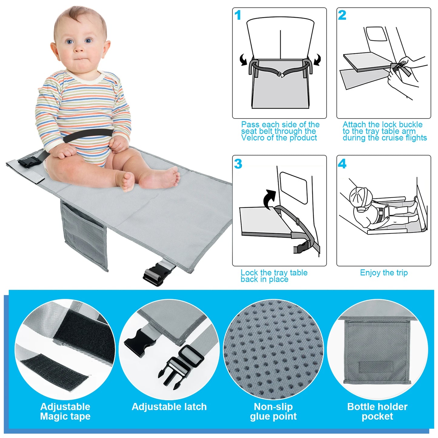 Lit de Voyage Enfant pour Siège Avion