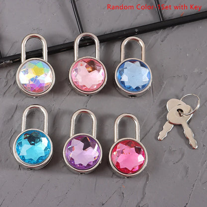 Cadenas Miniature Rond avec Clé – Style Cristal Coloré