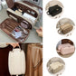 Trousse de Maquillage Multifonction en Similicuir – Grande Capacité 3 Couches avec Double Fermeture