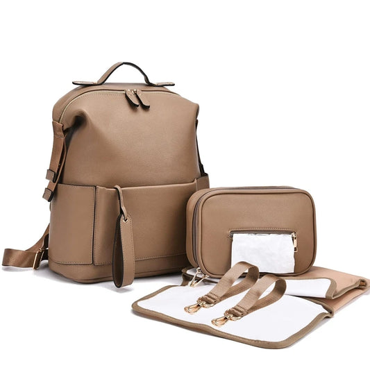 Sac à Langer en Cuir Multifonction Élégant & Pratique