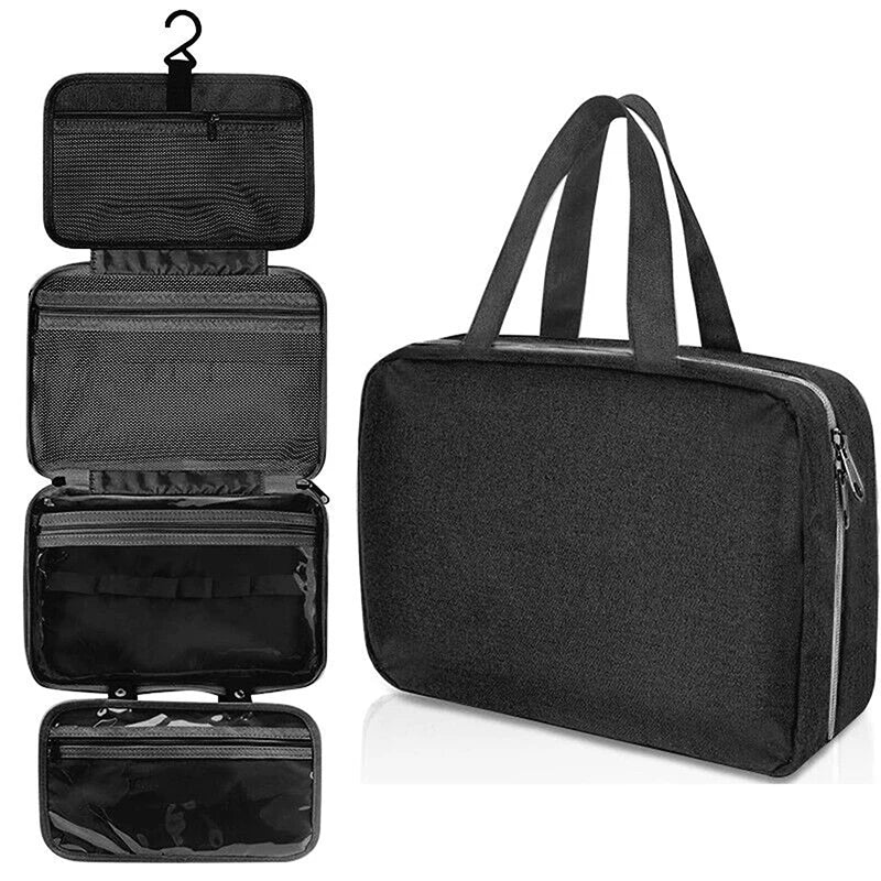 Trousse de Toilette Suspendue Imperméable – Grand Format Pliable Multi-compartiments