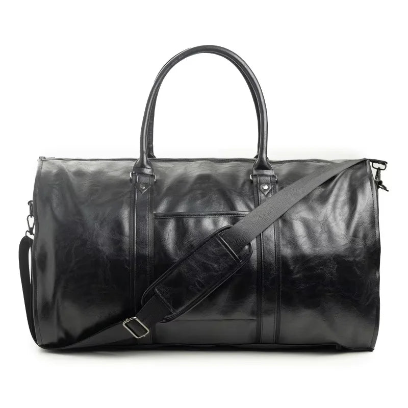 Sac de voyage pliable en cuir PU avec rangement costume