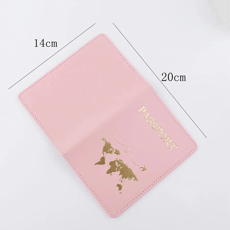 Étui Passeport PU Cuir Motif Monde – Protection Élégante Voyage