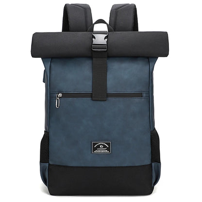 Sac à dos roll-top en similicuir imperméable