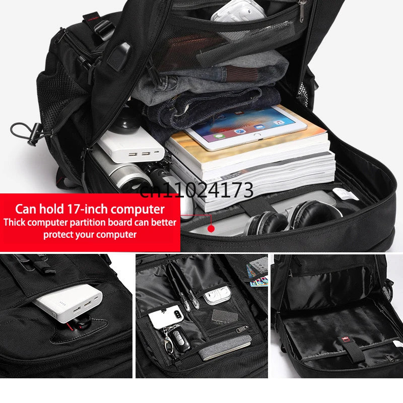 Sac à dos multifonction nylon imperméable avec compartiment chaussures et port USB