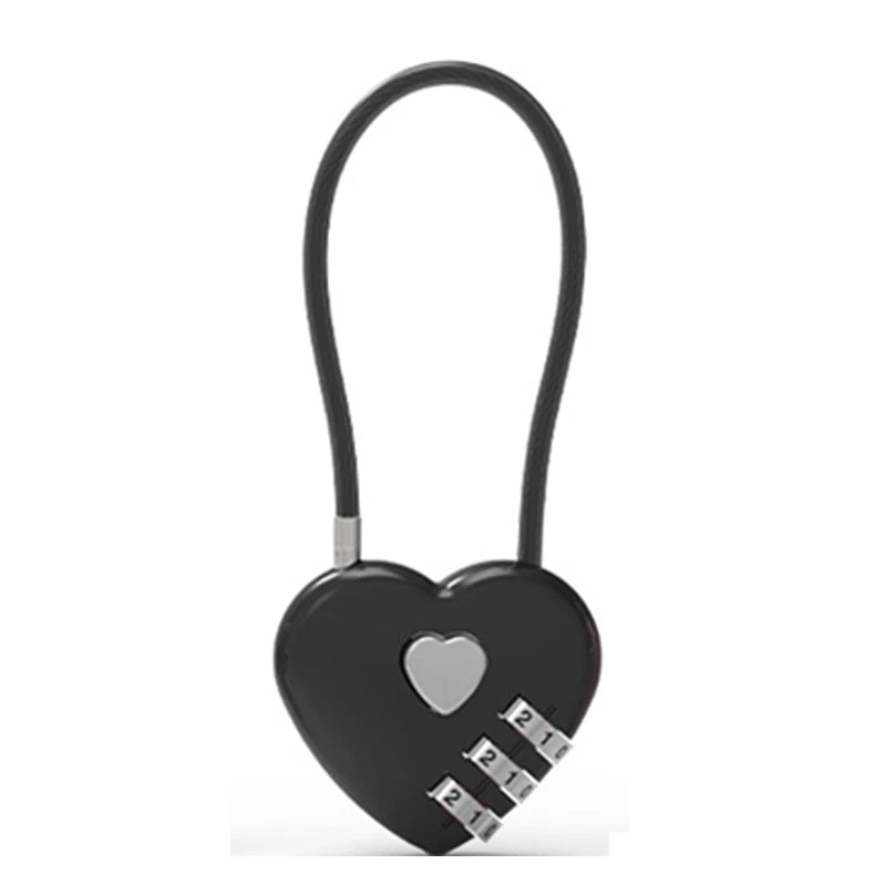 Cadenas Cœur à Code 3 Chiffres en Alliage de Zinc – Style Élégant et Sécurisé