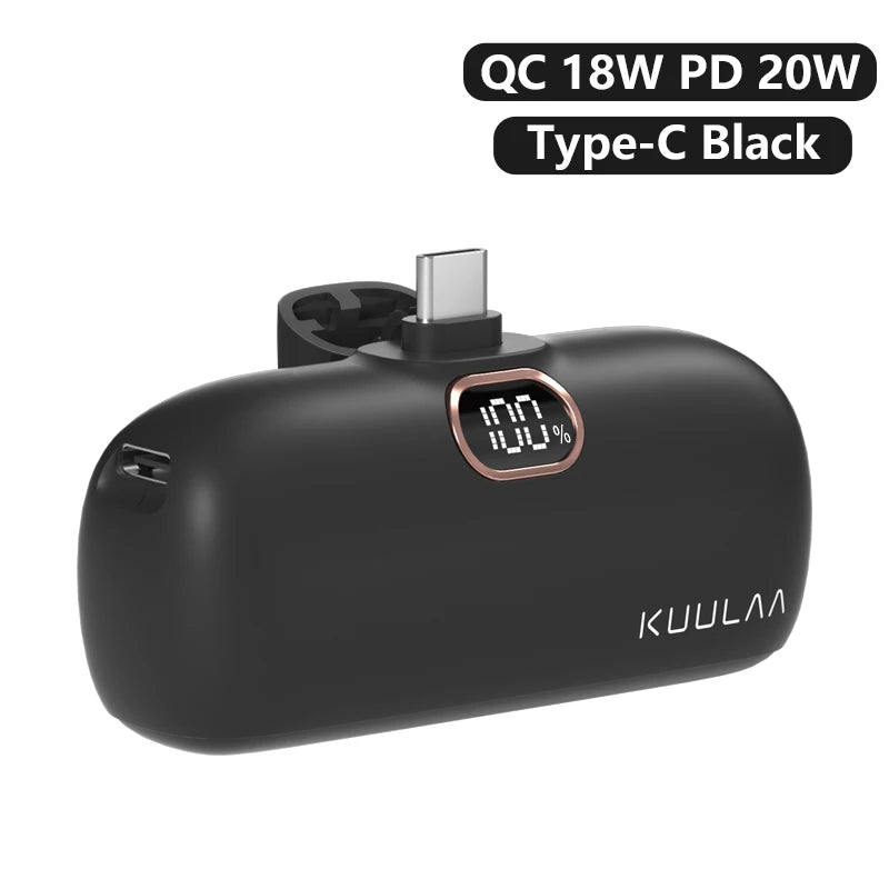 Batterie Externe KUULAA Mini 5000mAh – Charge Rapide 20W