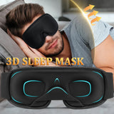 Masque de sommeil 3D blackout intégral respirant et ergonomique, coloris noir
