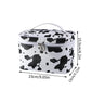 Trousse de Maquillage Imperméable Motif Vache – Organisateur de Voyage avec Poignée