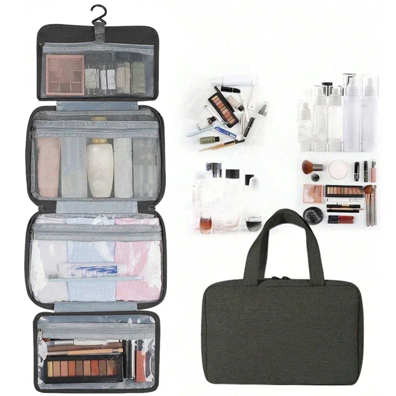 Trousse de toilette suspendue étanche en polyester multi-compartiments