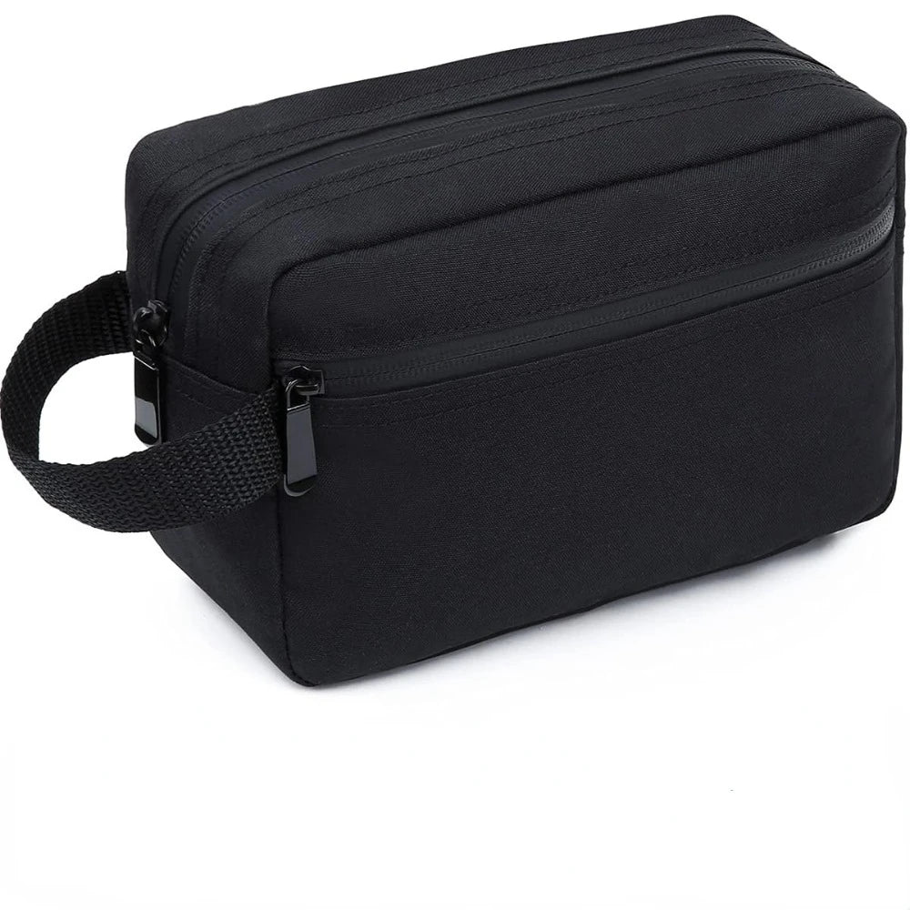 Sac de Toilette Voyage Imperméable Noir avec Poignée Latérale