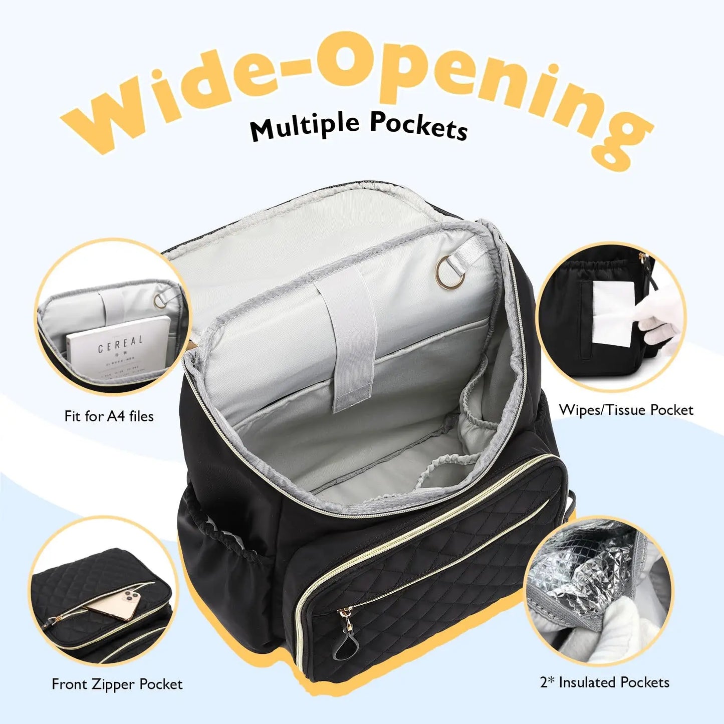 Sac à Dos à Langer Multifonction – Imperméable & Élégant