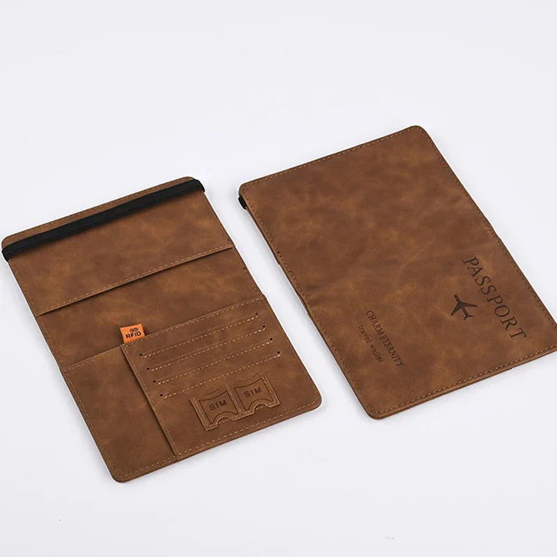 Porte-Passeport Homme en Cuir PU Élégant et Pratique