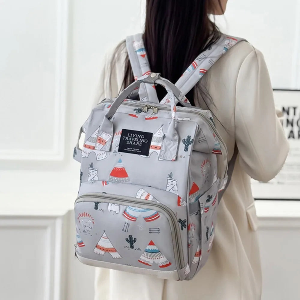 Sac à langer multifonction gris – Design stylé et grande capacité