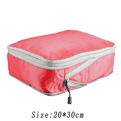 Set de cubes de rangement compressibles en nylon étanche pour valise, coloris bleu foncé