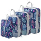 Set de 4 cubes de rangement compressibles imprimés en polyester pour valise