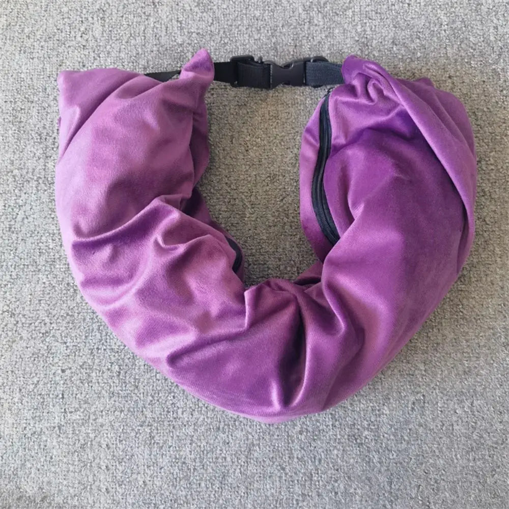 Oreiller de voyage remplissable en tissu lycra avec sac de transport