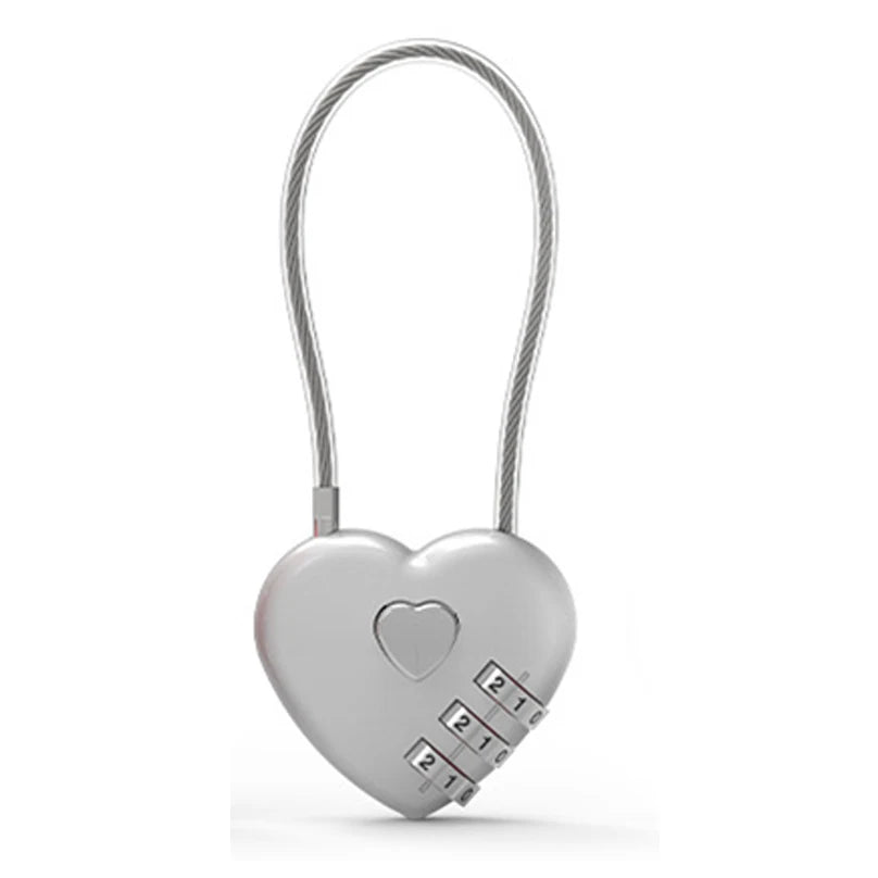 Cadenas Cœur à Code 3 Chiffres en Alliage de Zinc – Style Élégant et Sécurisé
