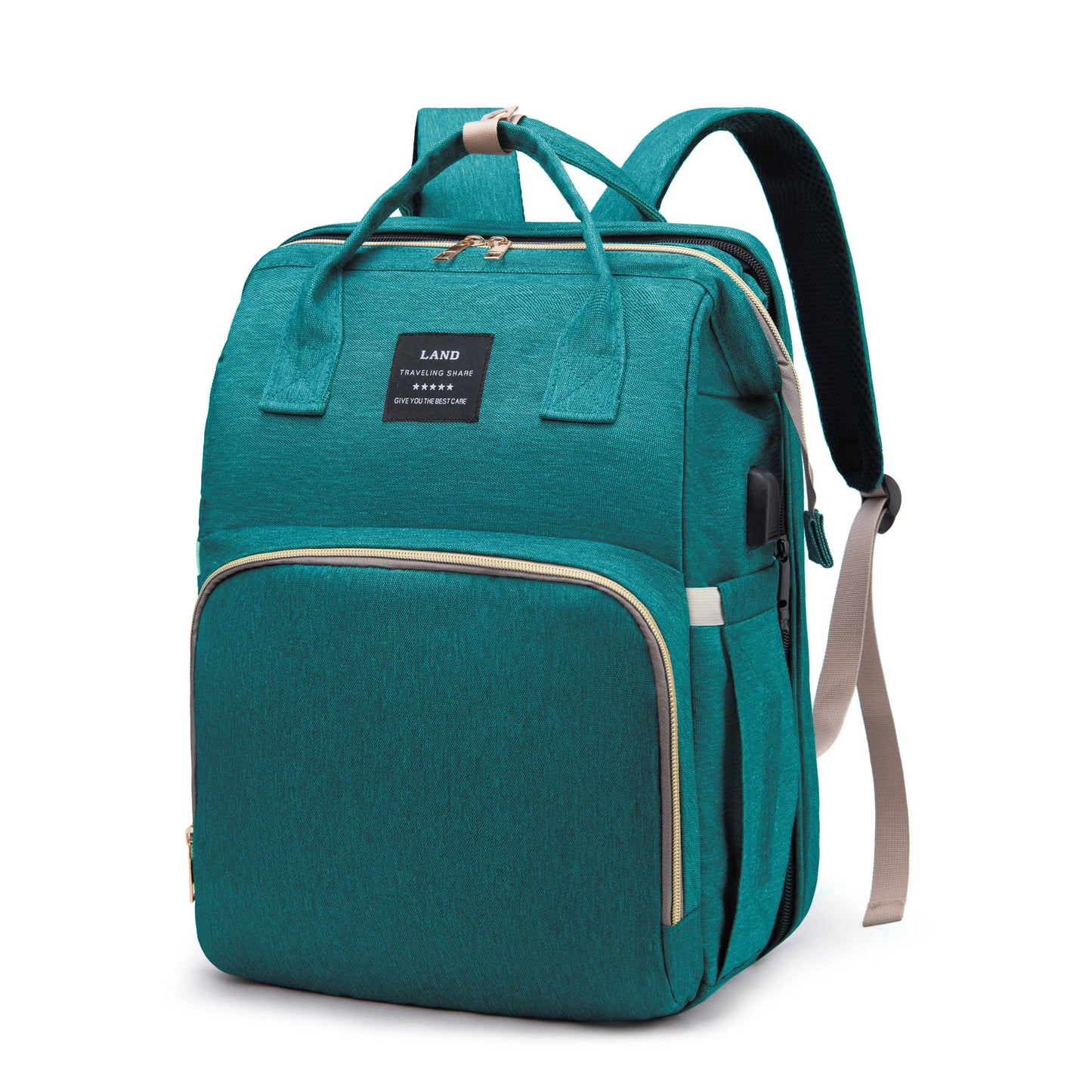 Sac à Dos Maman 3-en-1 avec Lit Bébé Pliable & Grande Capacité