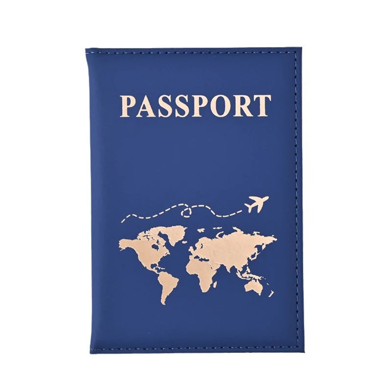 Étui Passeport PU Cuir Motif Monde – Protection Élégante Voyage