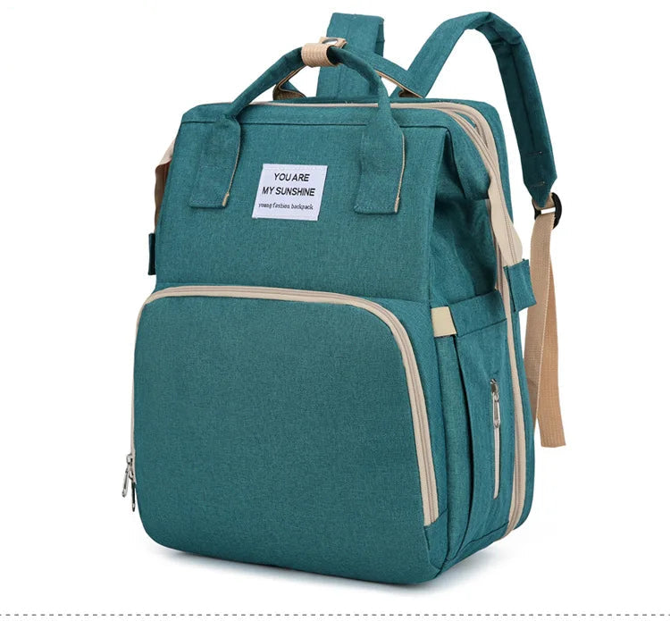 Sac à Langer Multifonction avec Lit Pliant Intégré – Nylon Résistant & Grande Capacité