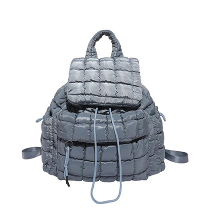 Sac à dos matelassé en coton léger grande capacité