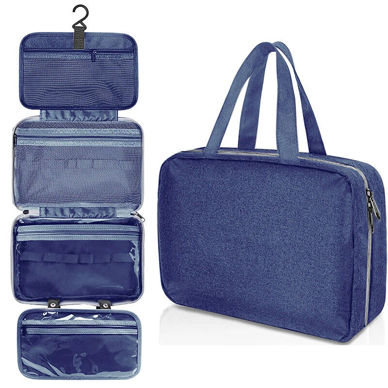 Trousse de Toilette Suspendue Imperméable – Grand Format Pliable Multi-compartiments