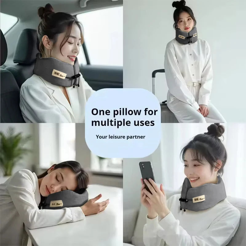 Coussin de voyage pliable en mousse mémoire U-Shape avec housse premium