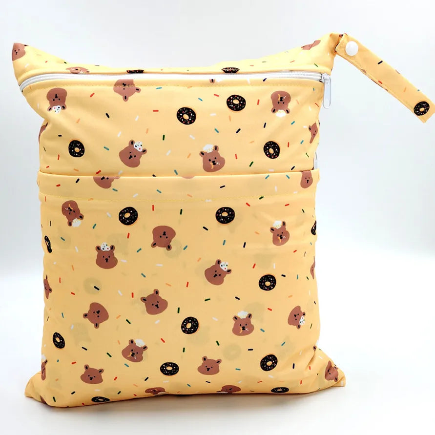 Sac bébé étanche réutilisable deux compartiments rangement couches et vêtements