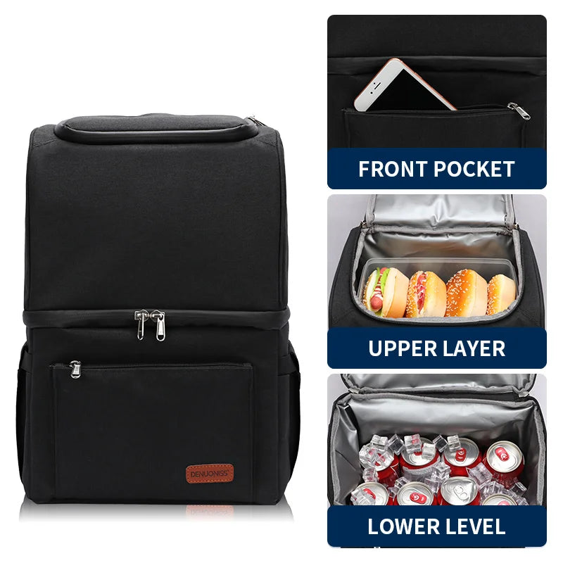 Sac à dos isotherme double compartiment 28L – Grande capacité & design robuste