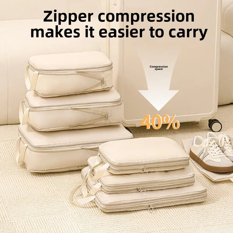 Set de 4 cubes de rangement compressibles en polyester imperméable pour valise
