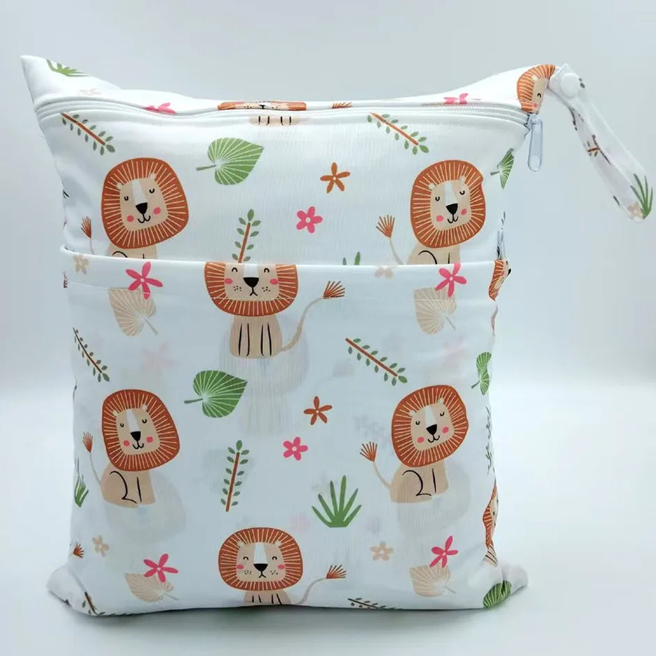 Sac bébé étanche réutilisable deux compartiments rangement couches et vêtements