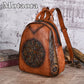 Sac à dos vintage en cuir PU embossé