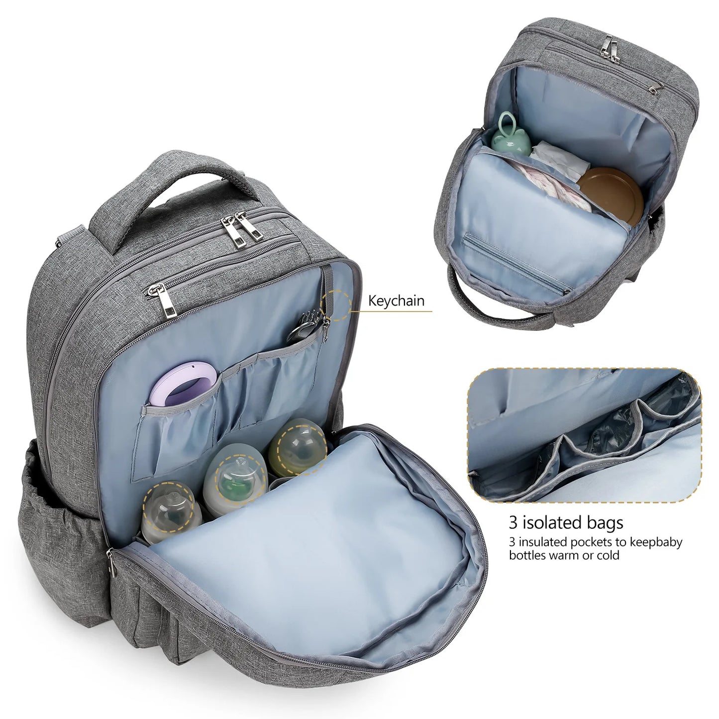 Sac à dos à langer imperméable Aboutbaby – Grande capacité et confort