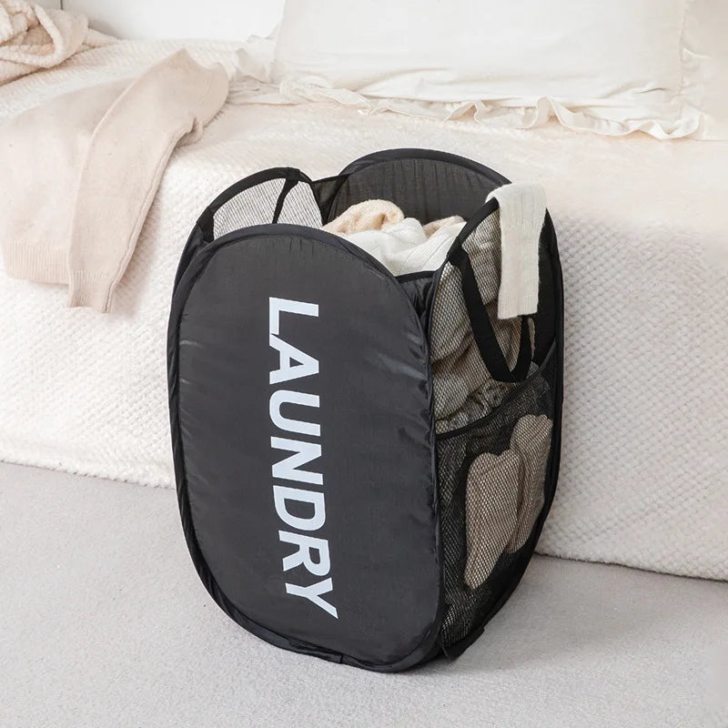 Panier à Linge Pliable en Maille Respirante - Grande Capacité