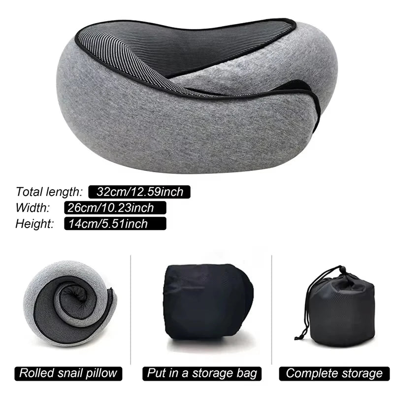 Coussin de voyage escargot à mémoire de forme