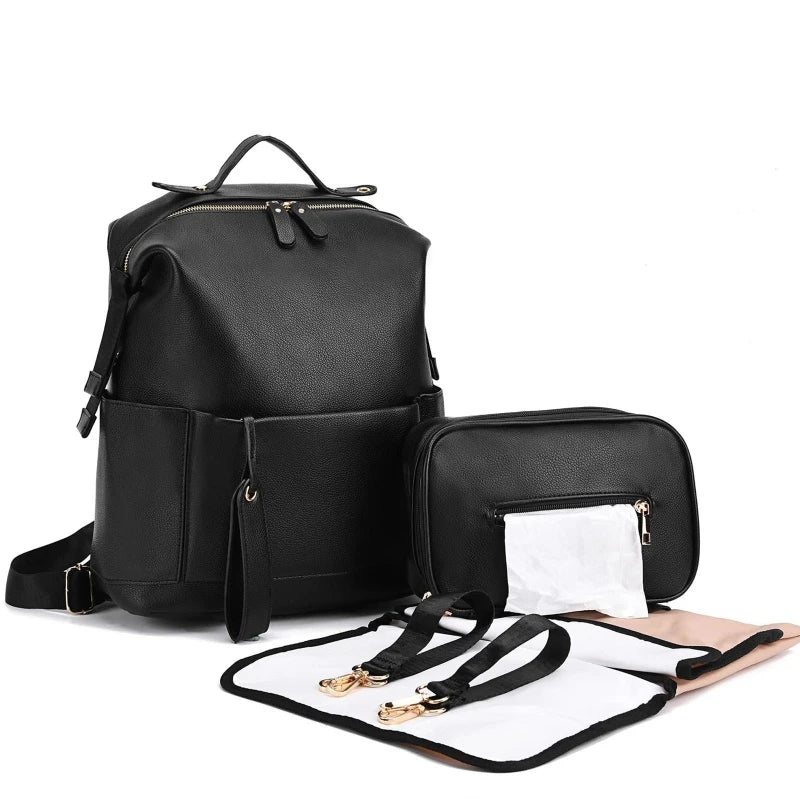 Sac à Langer en Cuir Multifonction Élégant & Pratique