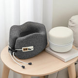 Coussin de voyage pliable en mousse mémoire U-Shape avec housse premium, coloris gris foncé