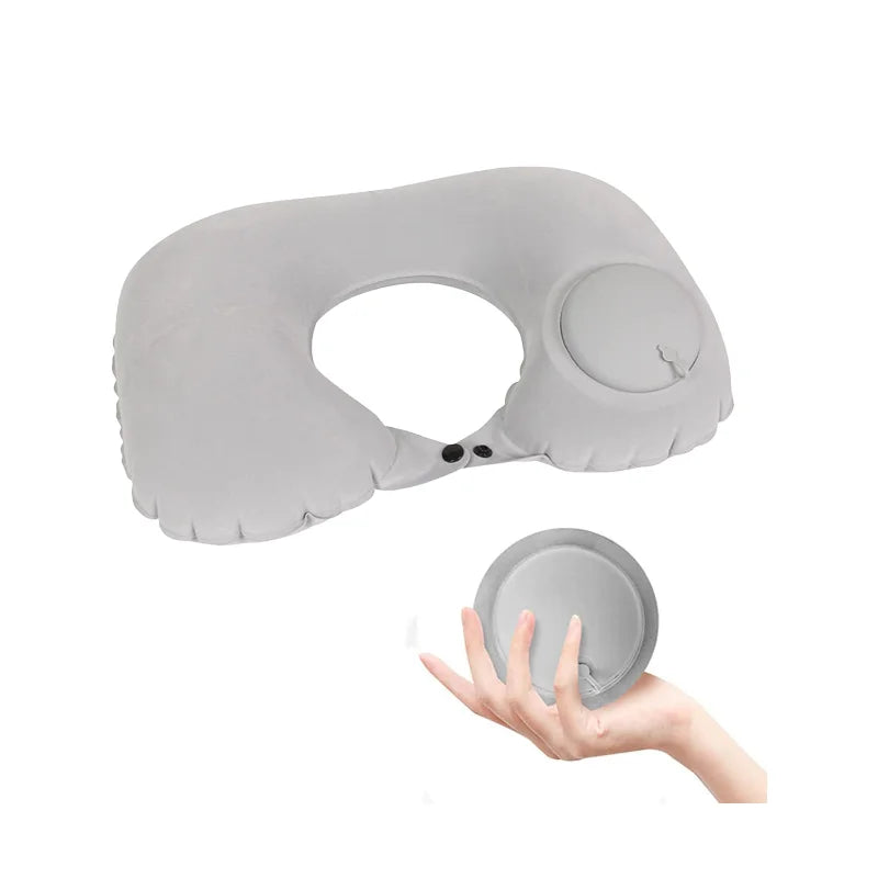 Coussin de voyage gonflable en U ultra léger et portable avec support cervical