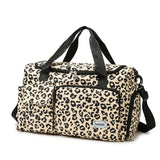 Sac Léopard Femme Grande Capacité Multipoches 28L, coloris beige