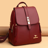 Sac à dos femme grande capacité en cuir microfibre, coloris blanc