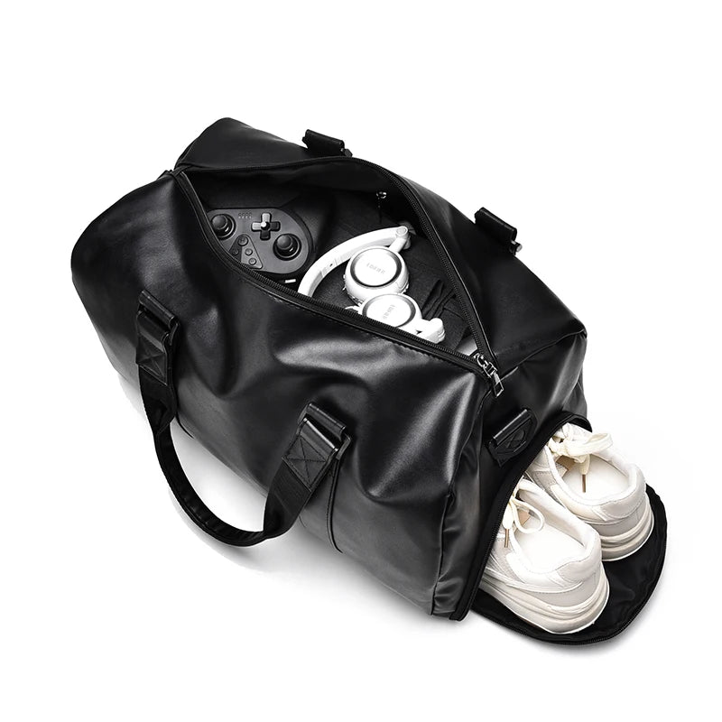 Sac de voyage en cuir PU avec compartiment chaussures