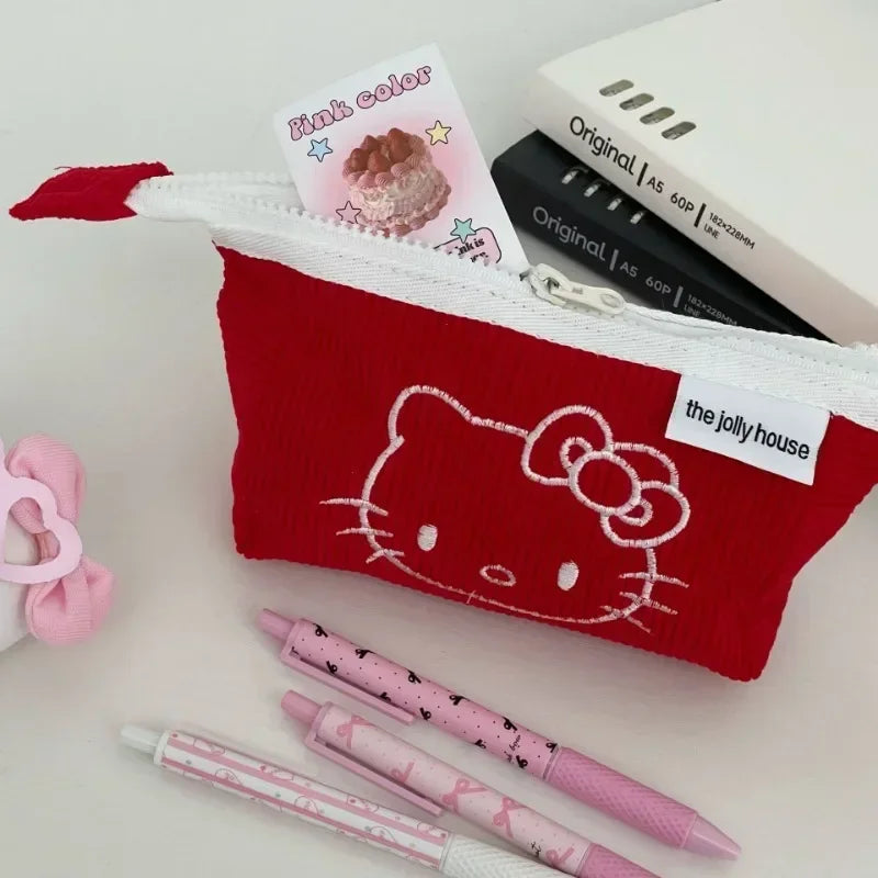 Trousse de toilette enfant Hello Kitty en velours côtelé