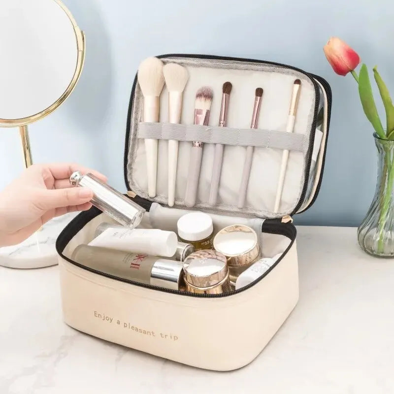 Trousse de Toilette Étanche à Double Compartiment – PU & PVC