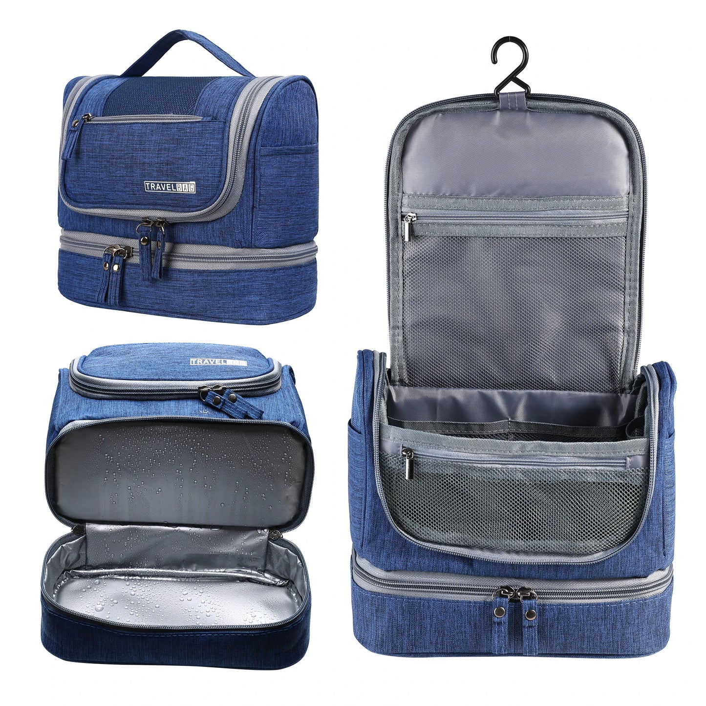 Trousse de toilette de voyage avec crochet suspendu